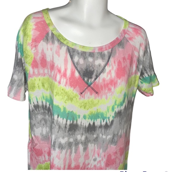 TIE DYE PRINT TOP WITH RAGLAN SLEEVES - Picture 10 of 11